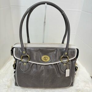 Gray Leather Shoulder‎ Bag